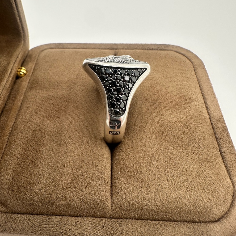 David Yurman Silver Wolf Emblem Ring - image 5